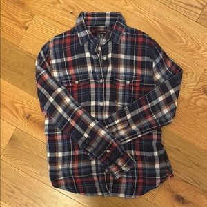 Women's Plaid Shirt - Red, Blue, and White